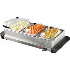 Budget 🤩 HomeCraft 3 Station 1.5 Qt. Stainless Steel Buffet Server & Warming Tray 😍