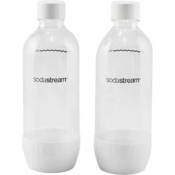 Hot Sale 🔔 SodaStream 1L White Classic Carbonating Bottles Twin Pack 😍