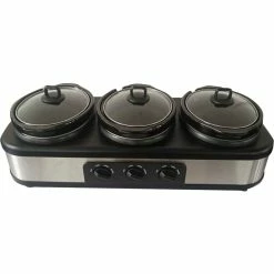 Deals 🔥 Frigidaire Stainless-Steel Triple Slow Cooker 3 X 2.5 Qt. 🌟