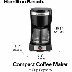 Budget 🎉 Hamilton Beach 5 Cup Compact Coffee Maker 👏 -Brentwood Shop unnamed file 822